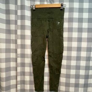 Gymshark adapt seamless camo Olive Green Leggings Sz small